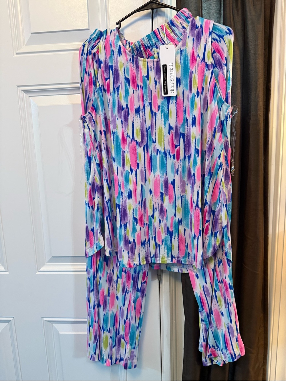 dear scarlett Multicolor Brushstroke Pant Set